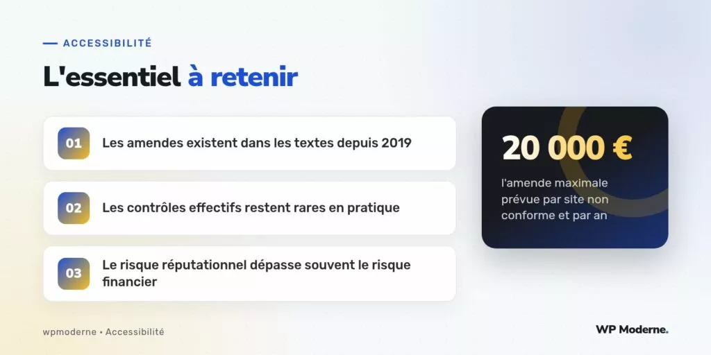 L'essentiel à retenir : Les amendes existent dans les textes depuis 2019 ; Les contrôles effectifs restent rares en pratique ; Le risque réputationnel dépasse souvent le risque financier